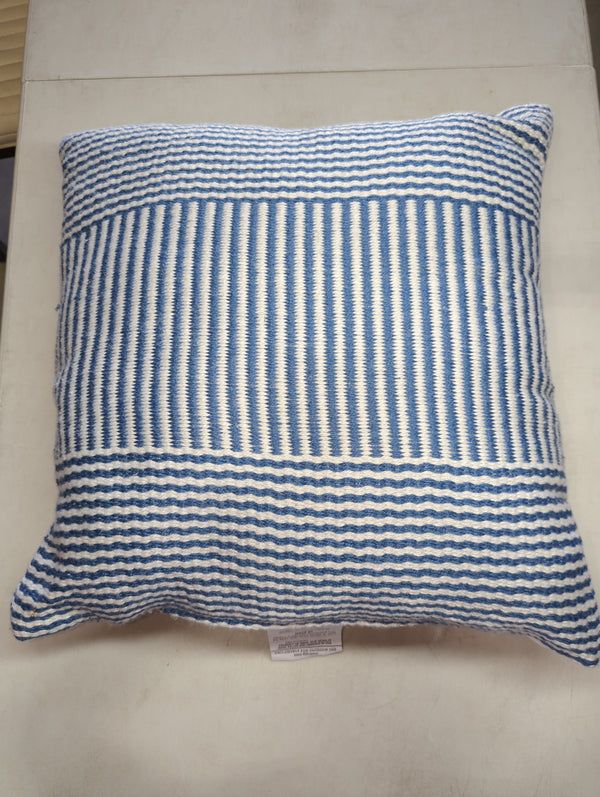 Woven Oversized Outdoor Throw Pillow Woven Mixed Stripe Blue - Threshold